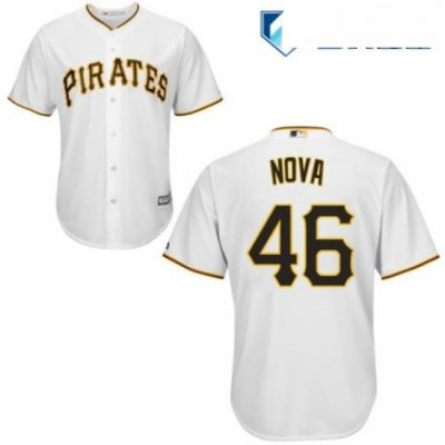 Mens Majestic Pittsburgh Pirates 46 Ivan Nova Replica White Home Cool Base MLB Jersey