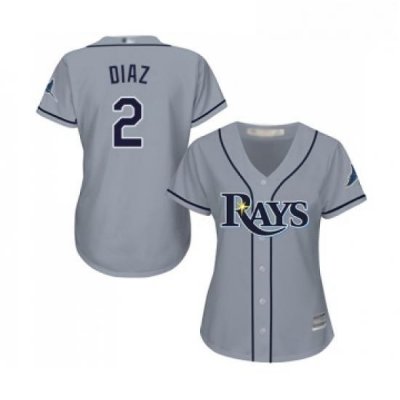 Womens Tampa Bay Rays 2 Yandy Diaz Replica Grey Road Cool Base Baseball Jersey