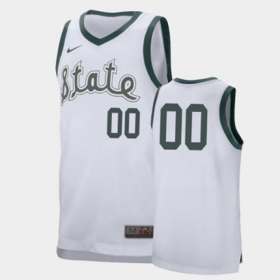 Michigan State Spartans Custom White Retro Performance College Basketball Jersey