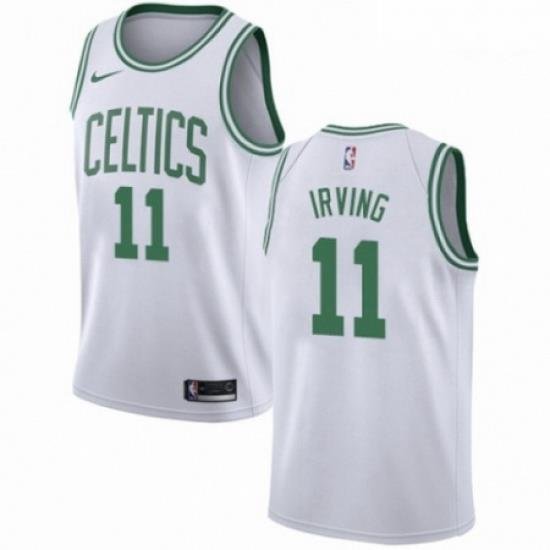 Mens Nike Boston Celtics 11 Kyrie Irving Authentic White NBA Jersey Association Edition