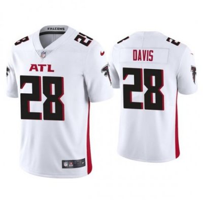 Men Atlanta Falcons 28 Mike Davis White Vapor Untouchable Limited Stitched Jersey