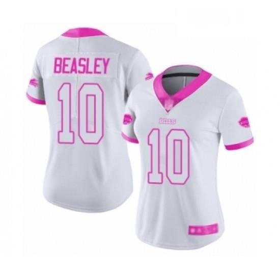 Womens Buffalo Bills 10 Cole Beasley Limited White Pink Rush Fashion Football Jersey