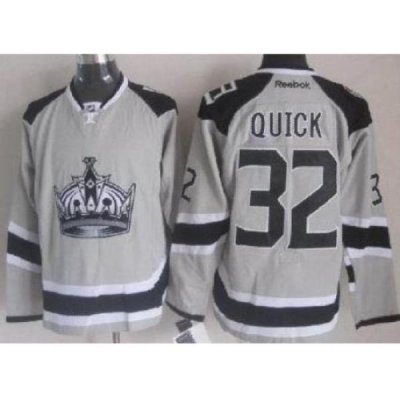 Los Angeles Kings 32 Jonathan Quick Grey NHL Jerseys 2014 New Style