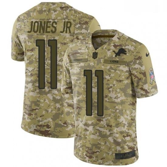 Men Nike Detroit Lions 11 Marvin Jones Jr Limited Camo 2018 Salute to Service NFL Jersey