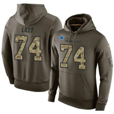 NFL Nike Dallas Cowboys 74 Bob Lilly Green Salute To Service Mens Pullover Hoodie