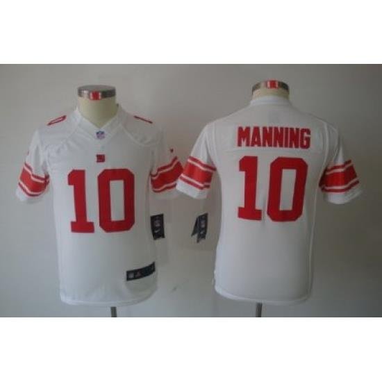 Nike Youth NeW York Giants #10 Manning White Limited NFL Jerseys