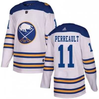 Youth Adidas Buffalo Sabres 11 Gilbert Perreault Authentic White 2018 Winter Classic NHL Jersey