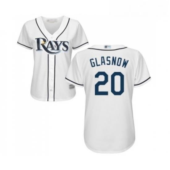 Womens Tampa Bay Rays 20 Tyler Glasnow Replica White Home Cool Base Baseball Jersey