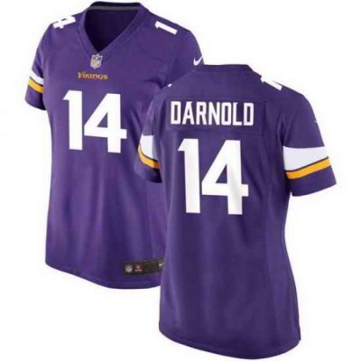 Women Minnesota Vikings  14 Sam Darnold Purple Vapor Untouchable Limited Stitched Jersey