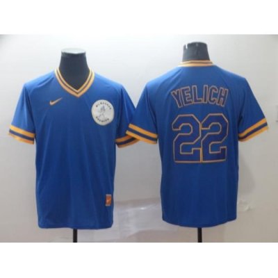 Men MilWaukee BreWers Christian Yelich 22 Navy Alternate MLB Jersey