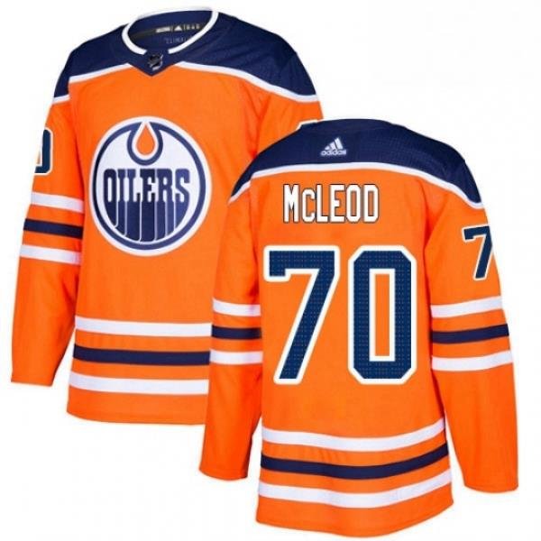 Mens Adidas Edmonton Oilers 70 Ryan McLeod Authentic Orange Home NHL Jersey