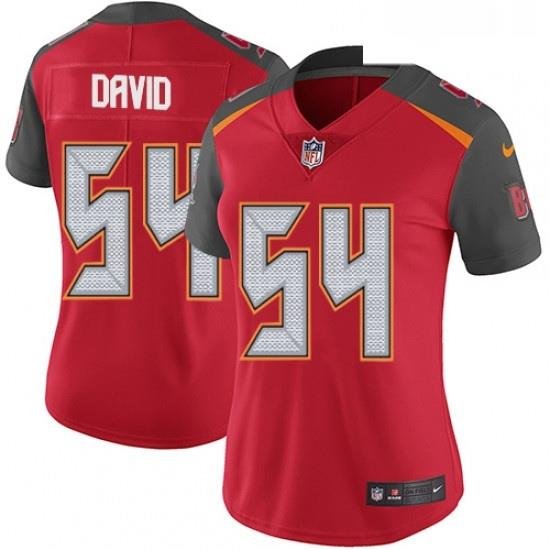 Womens Nike Tampa Bay Buccaneers 54 Lavonte David Red Team Color Vapor Untouchable Limited Player NFL Jersey