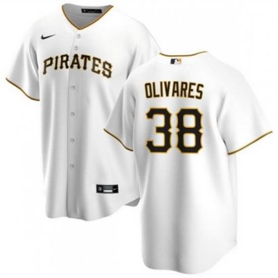 Men Pittsburgh Pirates 38 EdWard Olivares White Cool Base Stitched Baseball Jersey