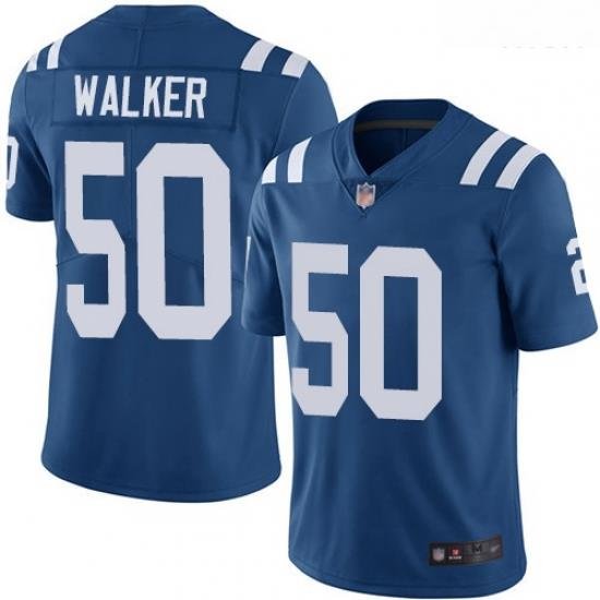 Colts 50 Anthony Walker Royal Blue Men Stitched Football Limited Rush Jersey