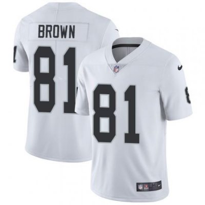 Nike Raiders #81 Tim Brown White Mens Stitched NFL Vapor Untouchable Limited Jersey