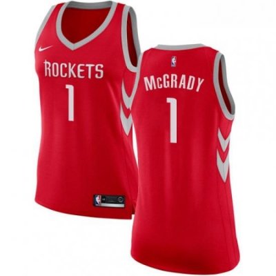 Womens Nike Houston Rockets 1 Tracy McGrady Swingman Red Road NBA Jersey Icon Edition