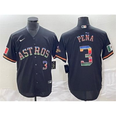 Men Houston Astros 3 Jeremy Pe F1a Black Mexico Cool Base Stitched Baseball Jersey