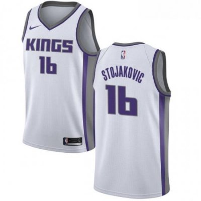 Youth Nike Sacramento Kings 16 Peja Stojakovic Authentic White NBA Jersey Association Edition