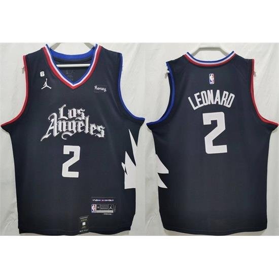 Men Los Angeles Clippers 2 Kawhi Leonard Black Stitched Jersey