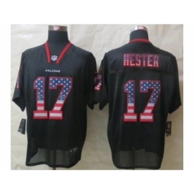 Nike Atlanta Falcons 17 Hester Black Elite USA Flag Fashion NFL Jersey