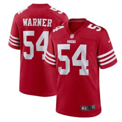 Men San Francisco 49ers 54 Fred Warner 2022 New Scarlet Stitched Game Jersey