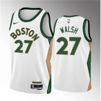 Men Boston Celtics 27 Jordan Walsh White 2023 24 City Edition Stitched Basketball Jersey