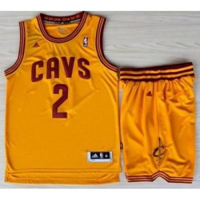 Cleveland Cavaliers 2 Kyrie Irving Yellow Revolution 30 Swingman Jerseys Shorts NBA Suits