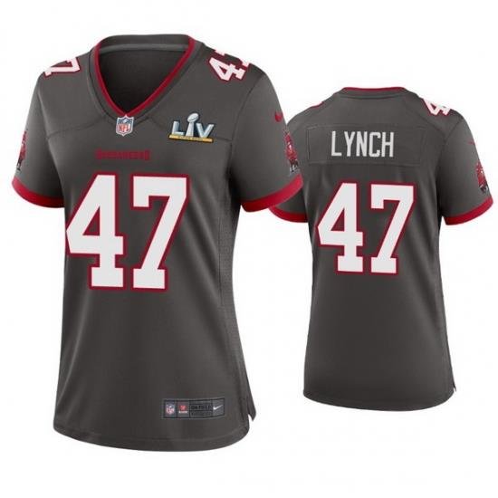 Women John Lynch Buccaneers Pewter Super Bowl Lv Game Jersey