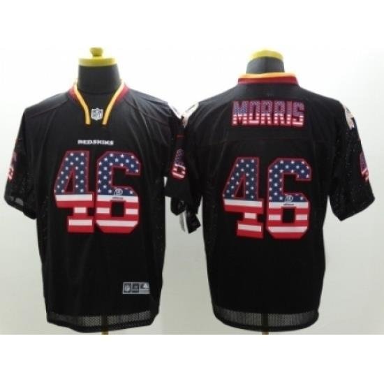 Nike Washington Redskins 46 Alfred Morris Black Elite USA Flag Fashion NFL Jersey