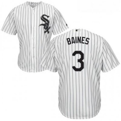 Youth Majestic Chicago White Sox 3 Harold Baines Replica White Home Cool Base MLB Jersey