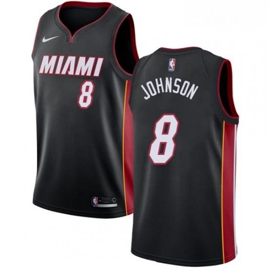 Mens Nike Miami Heat 8 Tyler Johnson Swingman Black Road NBA Jersey Icon Edition