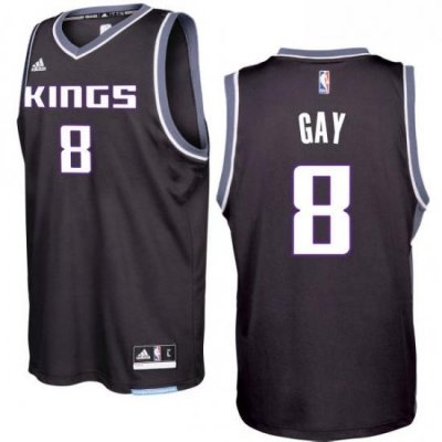 Sacramento Kings 8 Rudy Gay 2016 17 Seasons Black Alternate New Swingman Jersey