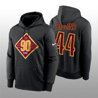 Men Washington Commanders 44 John Riggins Black 90th Anniversary Performance Pullover Hoodie