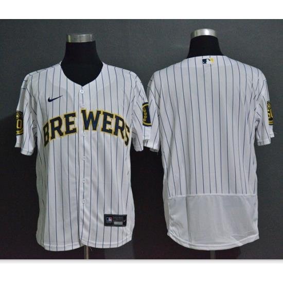 BreWers Blank White Nike 2020 Flexbase Jerseys