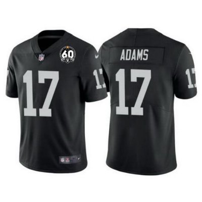 Men Las Vegas Raiders 17 Davante Adams Black With 60th Anniversary Patch Vapor Limited Stitched jersey