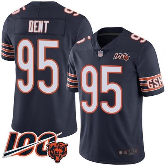 Men Chicago Bears 95 Richard Dent Navy Blue Team Color 100th Season Limited Football Jersey