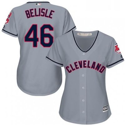 Womens Majestic Cleveland Indians 46 Matt Belisle Authentic Grey Road Cool Base MLB Jersey