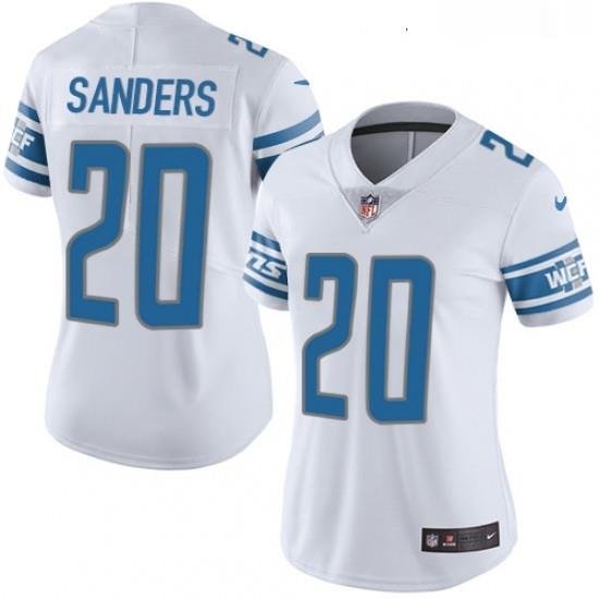 Womens Nike Detroit Lions 20 Barry Sanders Limited White Vapor Untouchable NFL Jersey