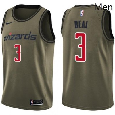 Mens Nike Washington Wizards 3 Bradley Beal Swingman Green Salute to Service NBA Jersey