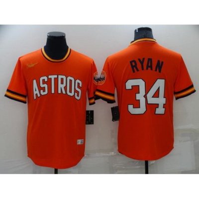 Men Houston Astros 34 Nolan Ryan Orange Cool Base Stitched jersey