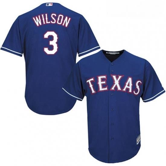 Youth Majestic Texas Rangers 3 Russell Wilson Replica Royal Blue Alternate 2 Cool Base MLB Jersey