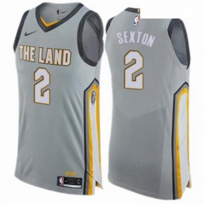 Mens Nike Cleveland Cavaliers 2 Collin Sexton Authentic Gray NBA Jersey City Edition