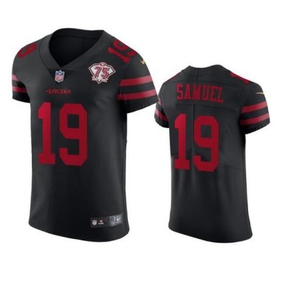 Nike San Francisco 49ers 19 Deebo Samuel Black Alternate Men 75th Anniversary Stitched NFL Vapor Untouchable Elite Jersey