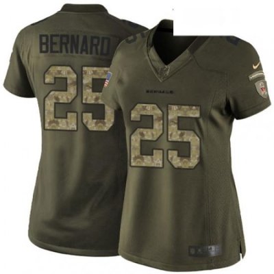 Womens Nike Cincinnati Bengals 25 Giovani Bernard Elite Green Salute to Service NFL Jersey