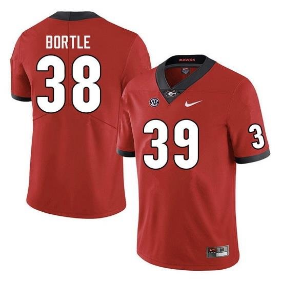 Men #38 Brooks Bortle Georgia Bulldogs College Football Jerseys Sale-Red