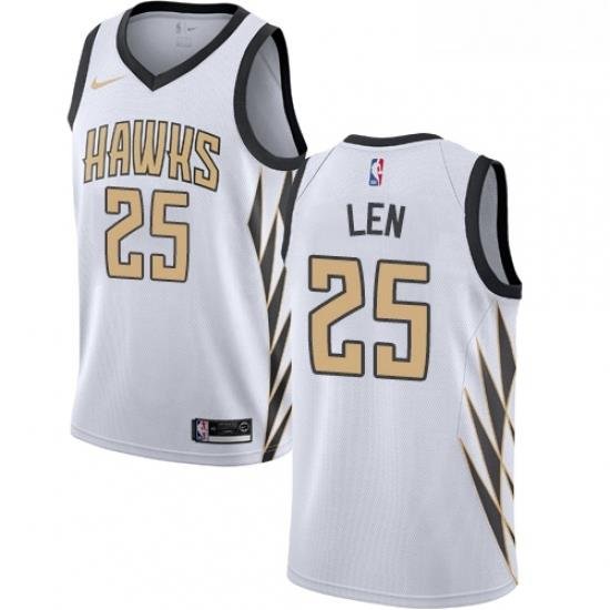 Womens Nike Atlanta Hawks 25 Alex Len Swingman White NBA Jersey City Edition