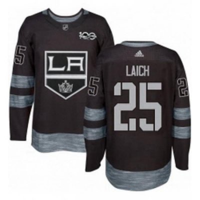 Mens Adidas Los Angeles Kings 25 Brooks Laich Premier Black 1917 2017 100th Anniversary NHL Jersey