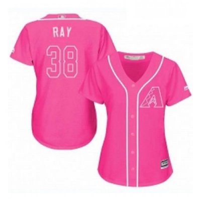 Womens Majestic Arizona Diamondbacks 38 Robbie Ray Replica Pink Fashion MLB Jersey