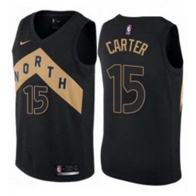 Womens Nike Toronto Raptors 15 Vince Carter Swingman Black NBA Jersey City Edition