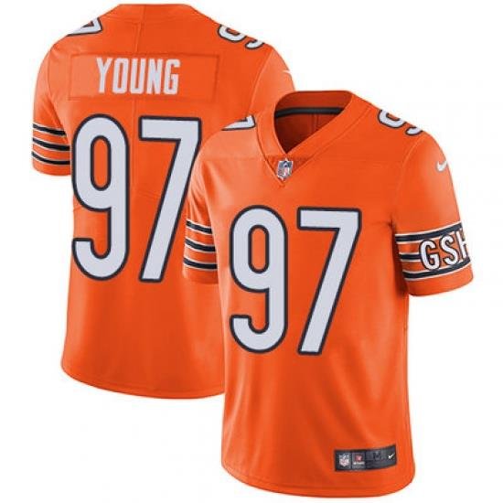 Nike Bears #97 Willie Young Orange Mens Stitched NFL Limited Rush Jersey